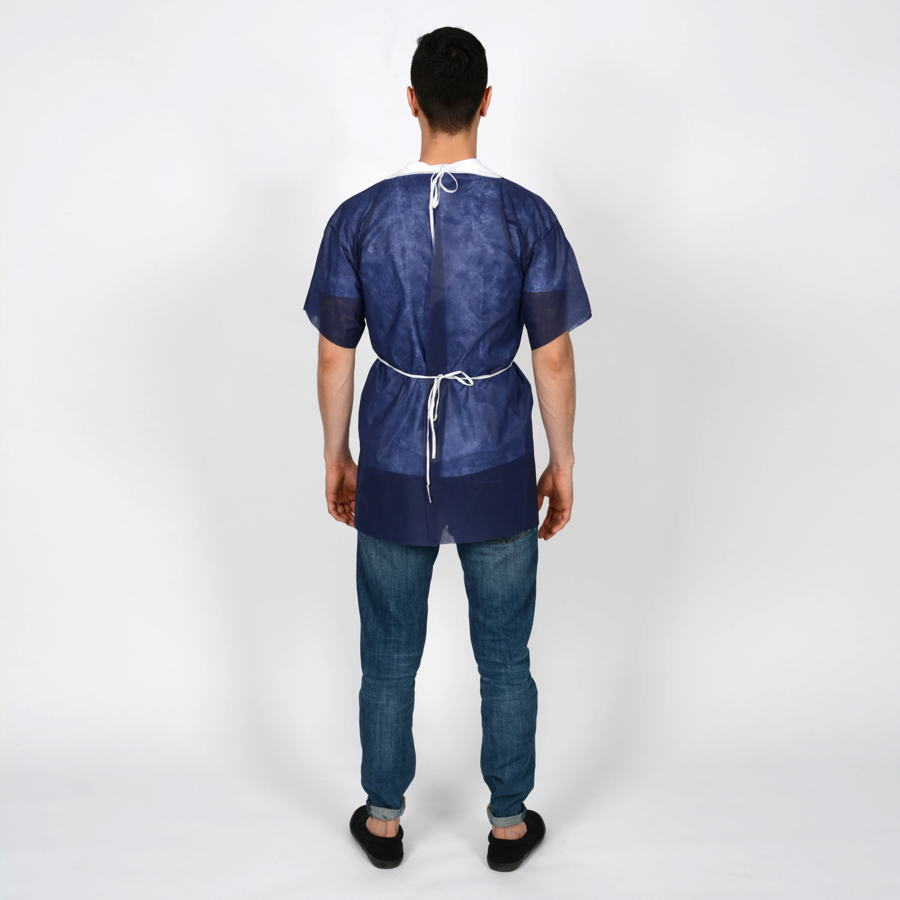 CE, ISO approved short sleeve PP disposable patient gown