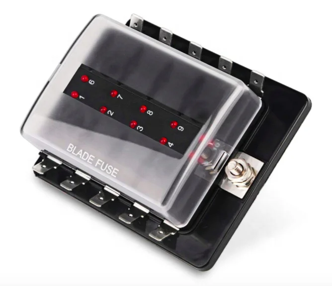 Universal 10 Way Fuse Box Block Fuse Holder Car Vehicle Circuit Auto Blade LED