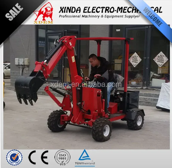 XDEM Mini Wheel Excavator 4 Wheels Tire Digger 0.55 to 0.6 ton Good Price