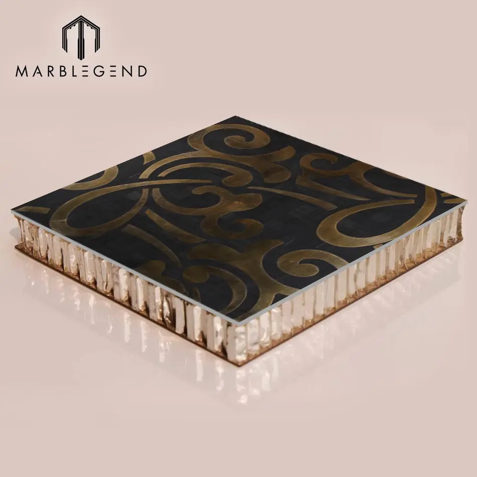 lightweight natural black Marble Composite Aluminium Honeycomb Panel Wall Cladding