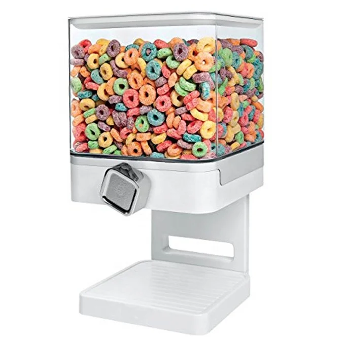 High quality bulk cereal dispenser wall mounted plastic cereal dispenser