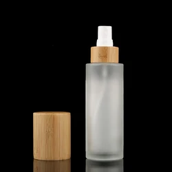 bamboo lotion pump bottle glass bottle bamboo lid straw pump bottle big bamboo cap