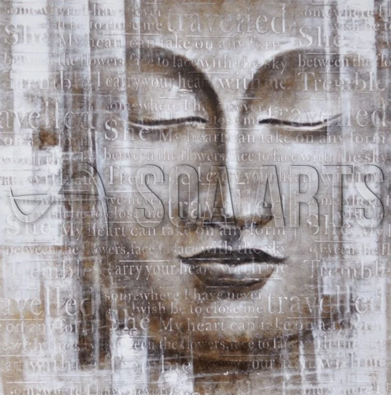 Religious 3D Art Buddha Acrylic Painting on Canvas