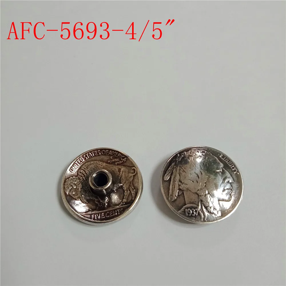 nickle coin conchos with screw back
