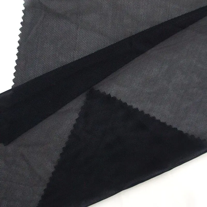 
black transparent 94 polyester 6 spandex 4 way stretch power mesh fabric 