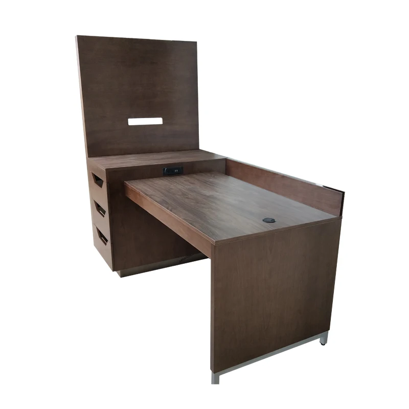 Hampton inn Hotel furniture wooden desk with micro fridge cabinet combo