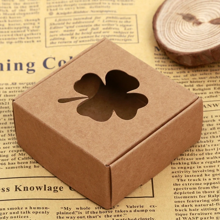 OEM biodegradable kraft paper boxes for handmade soaps bar with window Recycle paper soap packaging box