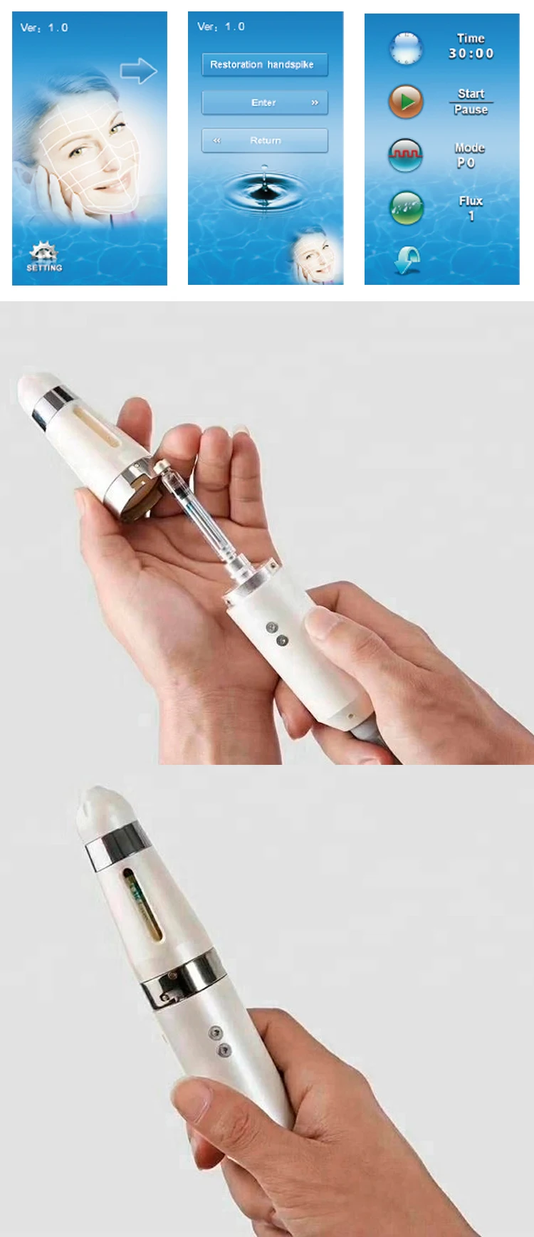 Мезотерапия TDA без иглы, увлажняющий антивозрастной прибор для кожи, аппарат для ледяной мезотерапии tda7