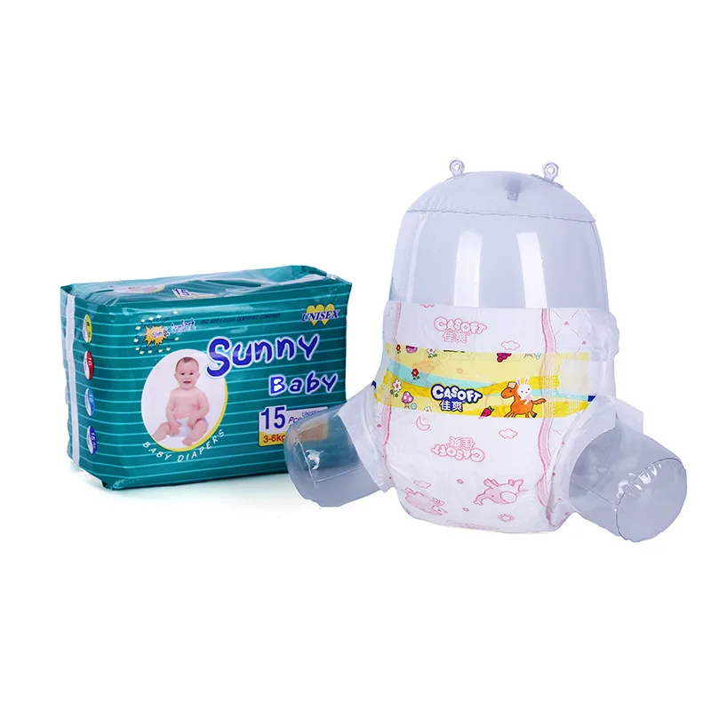 
Disposable chikooling OEM pampering sunny wholesale waterpoof cheap African maket pe film baby diapers in china 