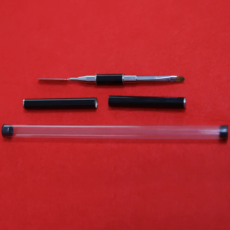 Новая акриловая щетка с двумя насадками для полигель-лака для ногтей