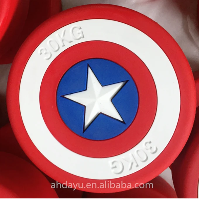Hot selling captain america mark round pu dumbbells