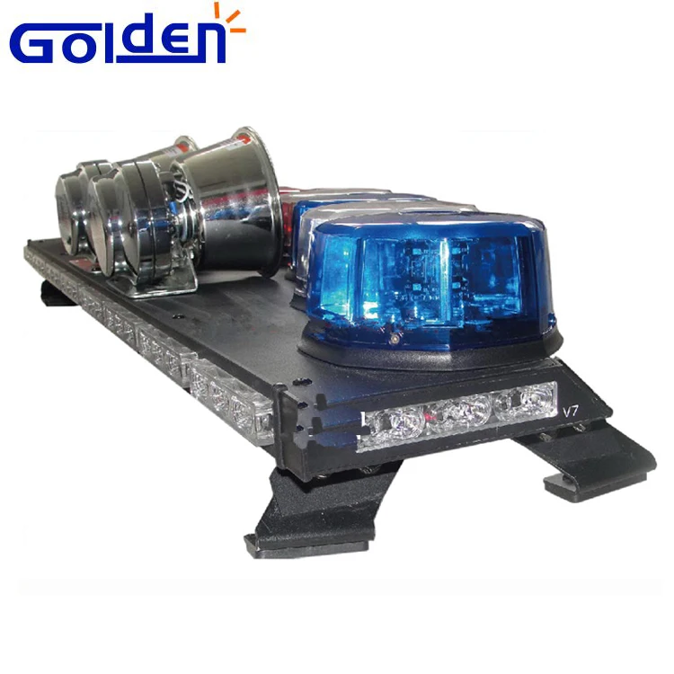 Red blue rotating V shape 7 flasher warning response vehicle police lightbar for sale