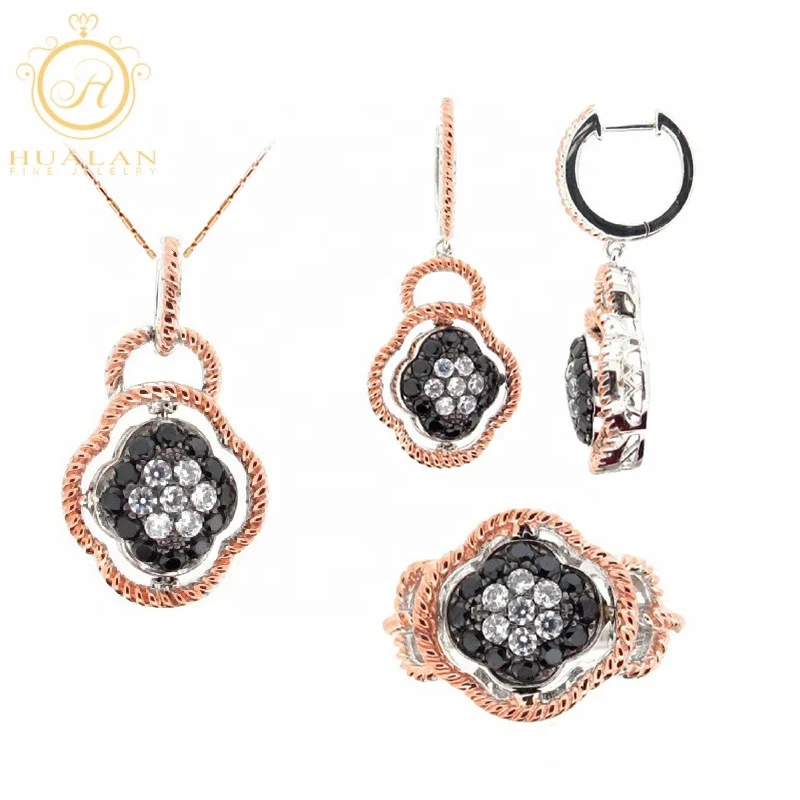 New Fashion CZ Pave Setting 925 Silver Iran Jewelry Sets Wedding Bridal