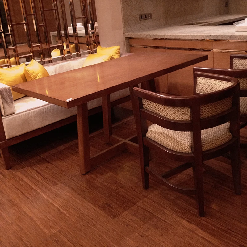 Indoor T&G  Click System Carbonized Strand Woven Bamboo Flooring For Bedroom.