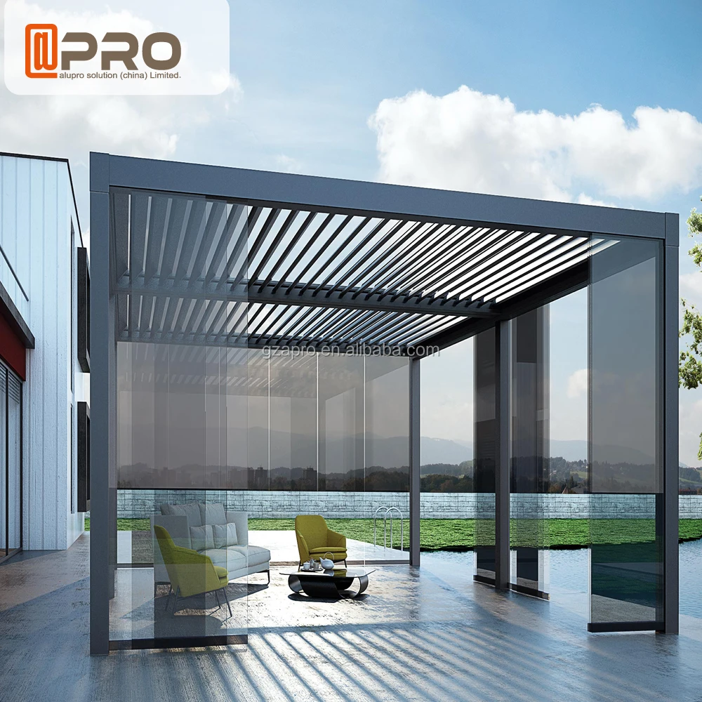 
Bespoke Outdoor Modern Square Tube Garden Terrace Patio Gazebo Folding Louver Side Blinds Bioclimatic aluminum gazebo pergola 