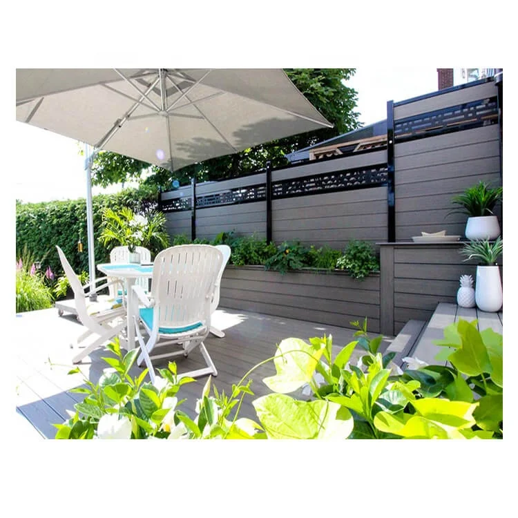 Easily Assembled Wood Plastic Composite Fence Decking Panel Material for Garden Privacy Outdoor WPC Fence