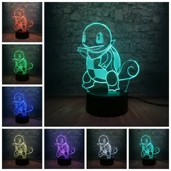 Japanese Cartoon Pokemons Go Game 3D LED Lamp RGB Lighting Small Fire Dragon Colorful Night Light Animal Figure Kid Toys Gifts