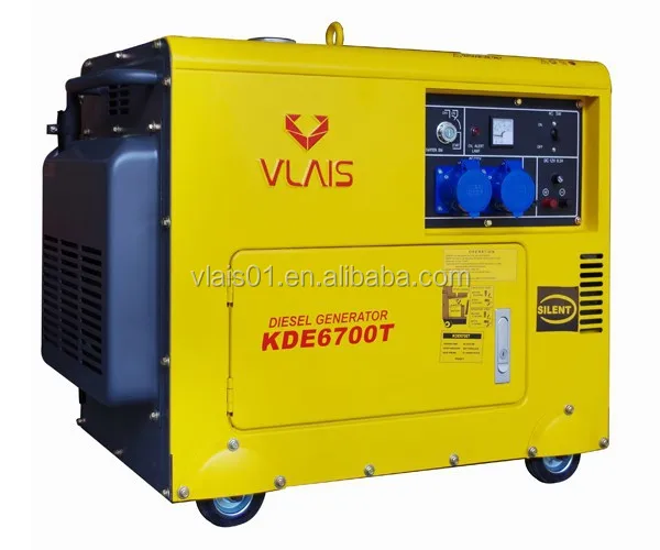 Guangzhou Factory Supply VLAIS Auto 6.5kva Diesel electric Generator Genset 5kw Silent Type KDE6700T In Stock