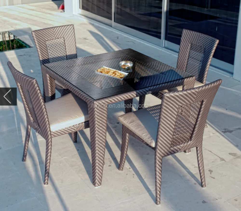 outdoor furniture dining set artificial plastic wicker sheet