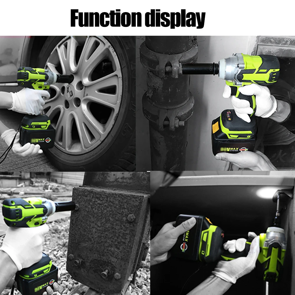 
Li-ion battery rechargeable torque wrench brushless electric wheel wrench 