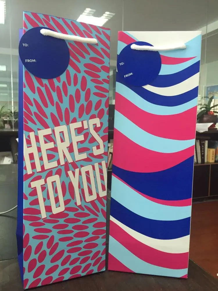 Cute Paper Carrier Bag/paper packaging wine bag/Christmas paper bag for Christmas day