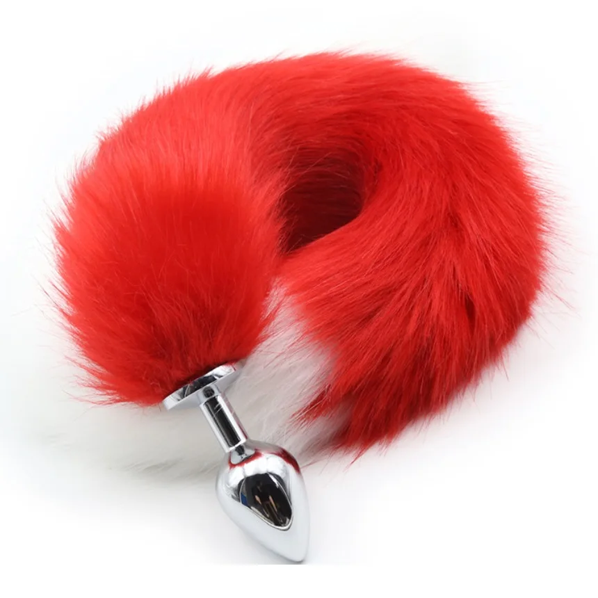 Stainless Steel Mutil Color Longhair Butt Plug Foxtail Anal Plug For Sex Toy Play Game(S/M/L)