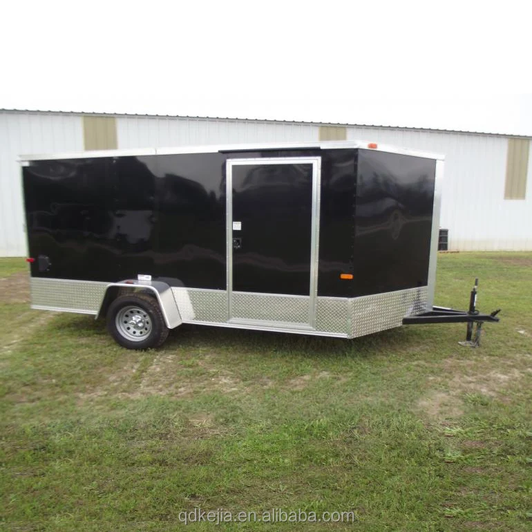 5X8 V-Nosed Enclosed Cargo Motorcycle Trailer w/ Rear Swing Door
