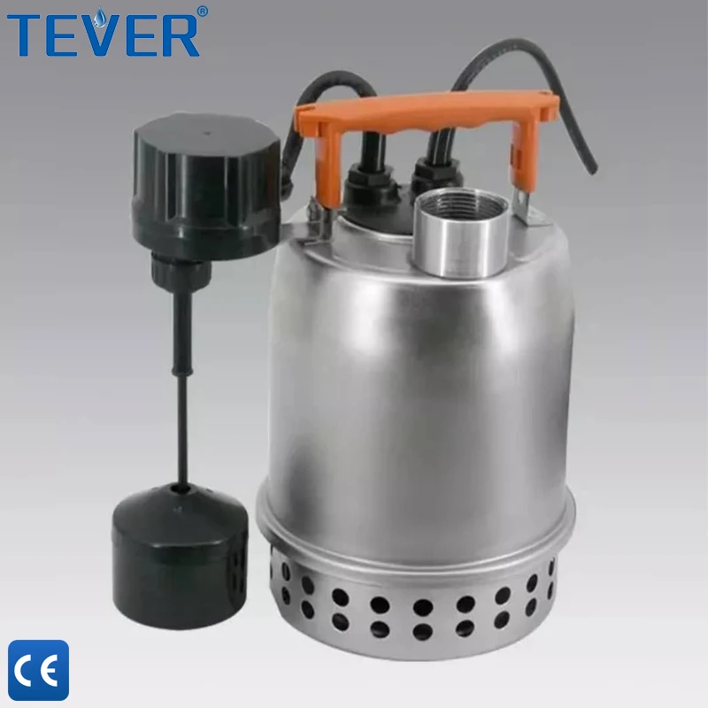 
1/3 hp compact structure clear water dirty water 1.25 inch outlet submersible stainless steel pump 