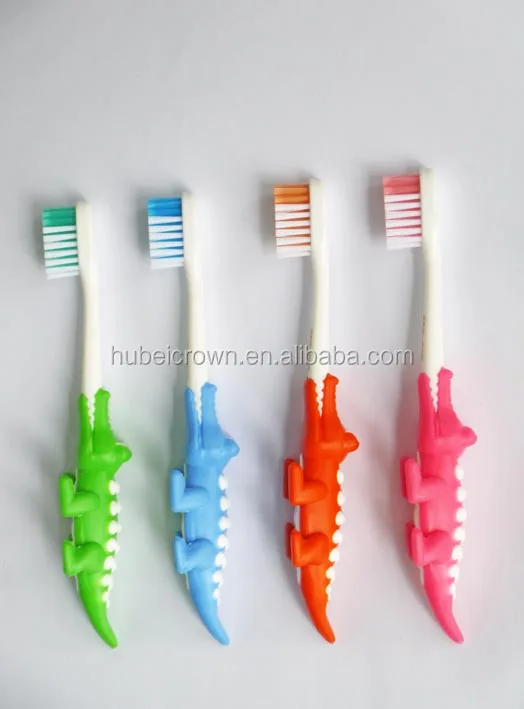 Manufacturer Private label ISO certificated  crocodile ultra extra soft nylon dupont Kid children rubber Toothbrush
