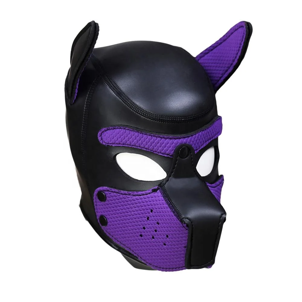 10 Colors Factory BDSM Bondage Hood Neoprene Puppy Hood Leather Hood Eye Mask BDSM-Gear Fetish Mask Bondage Restraints