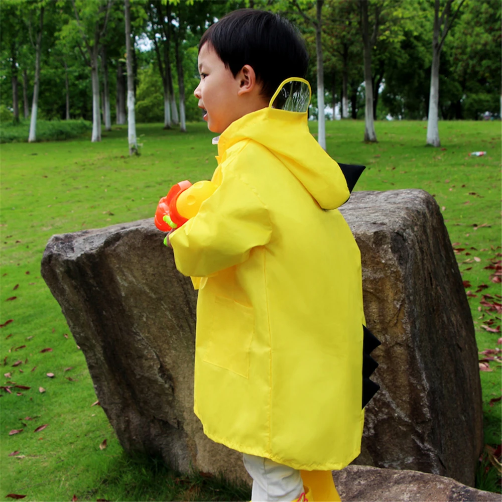 Уличный мультяшный Модный милый 3D Маленький Динозавр Детский водонепроницаемый полиэстеровый ПУ дождевик для детей малышей детского сада