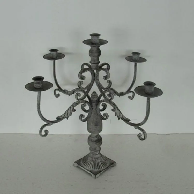 Wholesale Antique Gold Centerpiece Wedding Rustic Finished 5 Arm Multi Metal Candle Candlestick Holder Candelabra