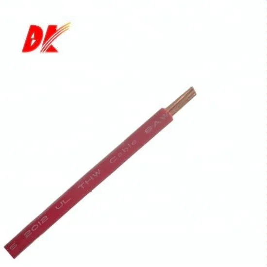 single core stranded pvc coated THW TW 2 awg to 22 awg Gauge cable wire