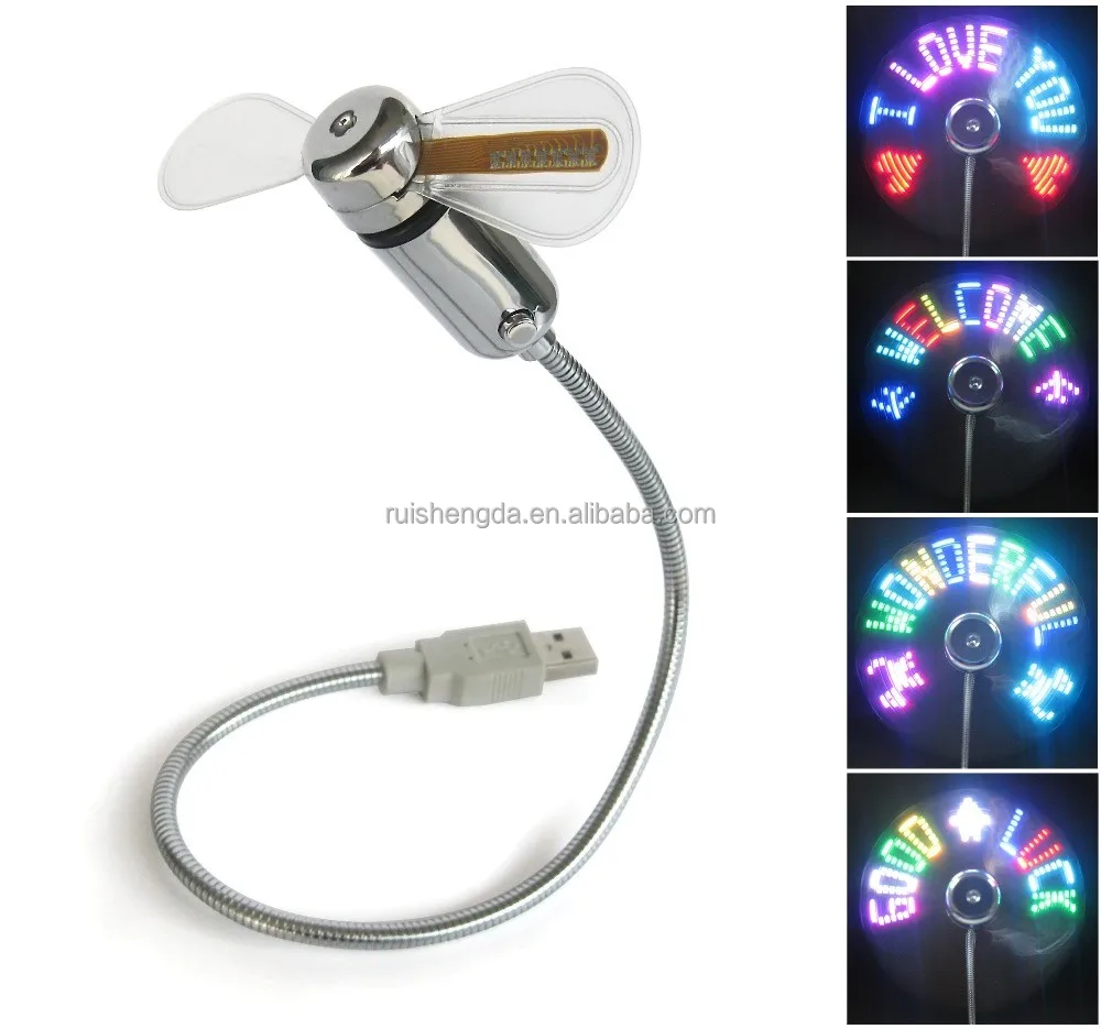 
Flexible USB Programmable Message Fan RGB Multicolor Software Program LED messaege Fan Wholesale 