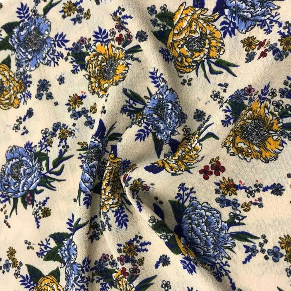 CHINESE STYLE FLOWER PATTERN AND TERYLENE SPANDEX WOVEN FABRIC