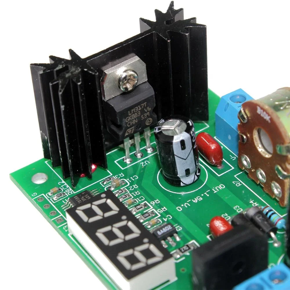 Regulator Step-down Power Supply Module with LED Display 1.25V-28V DC LM317 AC/DC Continuously Adjustable Voltage