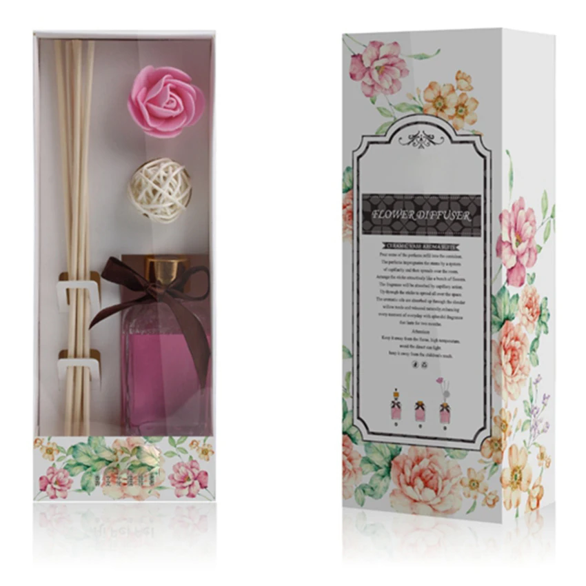 Aroma Reed Diffuser, EVA Flower, Takraw, Rattan and Essential Oil Combination