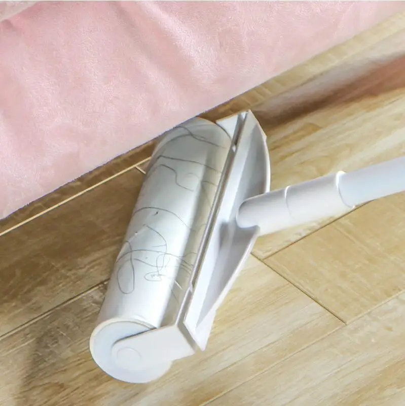 Durable Pet Hair Sticky Elastic Long Handle Lint Roller Mop With one Roller for inside kitchen bedroom