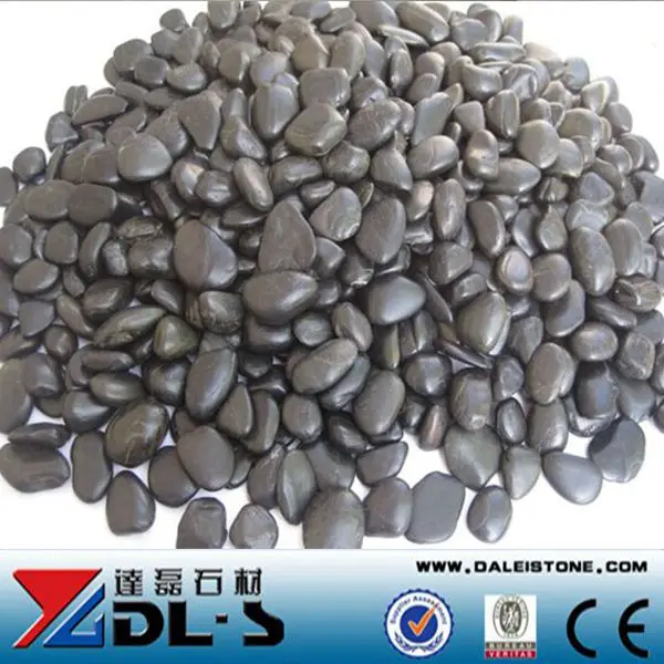 Natural Black Cobble Pebble Stone Polished Normal Grade Outside Garden Landscape Paving