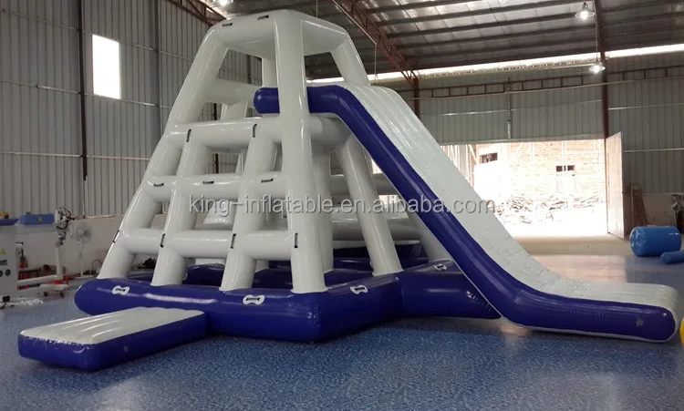 Floating Inflatable Water slide with Catapults blob inflatable water slide on water
