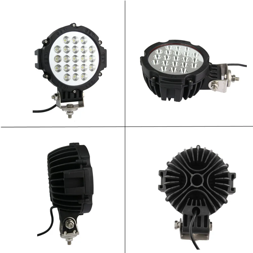 
Factory Hot sale 12 volt 24V IP67 cheap 7 inch 63W 7' Spots Round truck led headlight 
