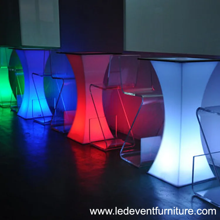 16 color change rechargeable illuminated LED cocktail table
