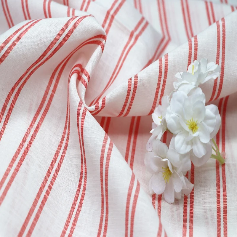 Natural fiber High Quality linen cotton fabric yarn dyed fabric striped fabric (60760098069)
