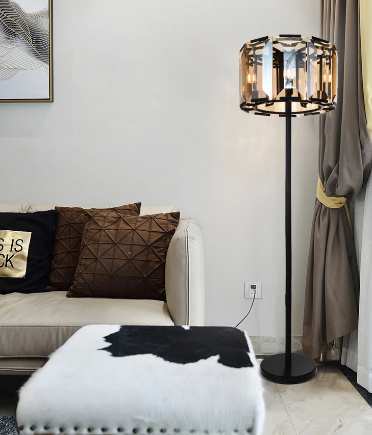 Best seller UL CE ROHS amber glass floor lamp modern standing lamp