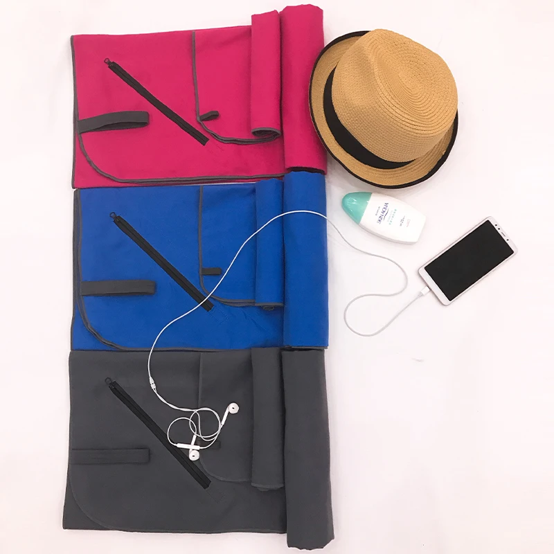 Custom Soft Micro Fiber Beach Sports Travel Towel Set Fabric Roll Microfiber Towel Microfiber Bath Towel