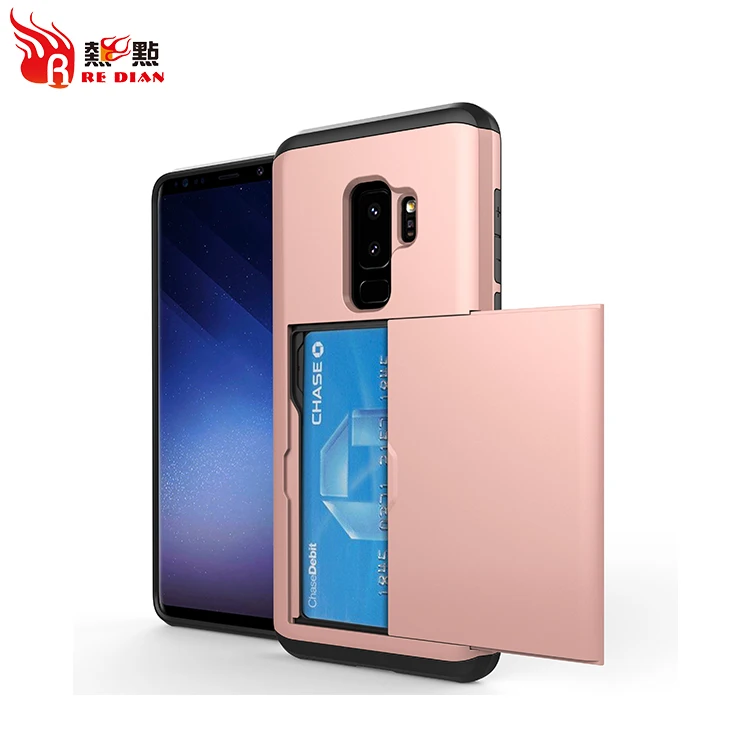 Оптовая продажа карты мобильного телефона чехол для samsung s9 плюс держателя карты случая tpu ПК бумажник чехол для galaxy s9