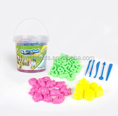 Indoor Playing Educational Sand Toy in plastic box Super Alive Magic Colorful Modeling Sand for kids play