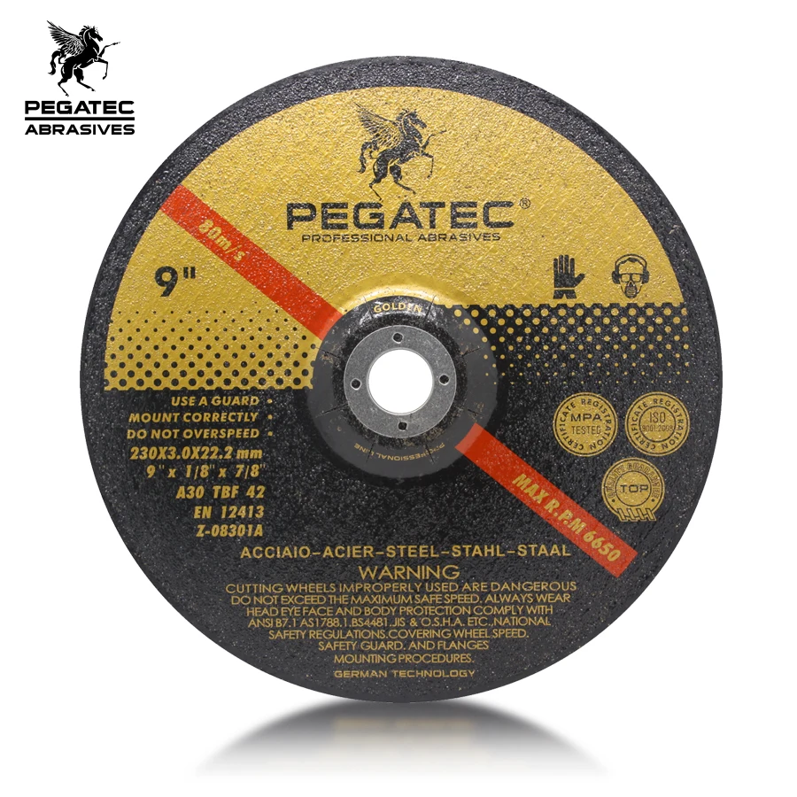 9'230x2.5x22mm cut off wheel MPA top quality