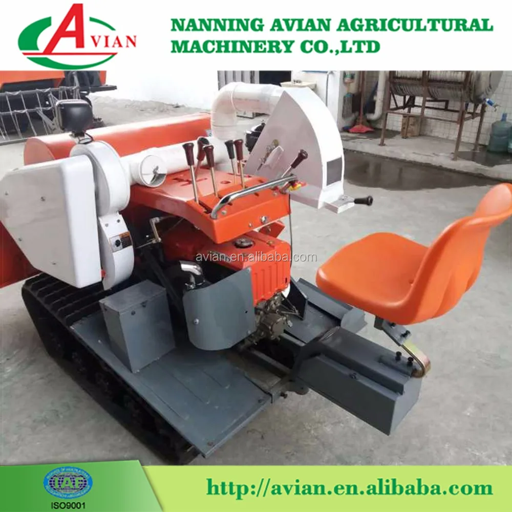 1200mm Cutting Width Paddy Rice Harvesting Machine / Mini Rice Combine Harvester
