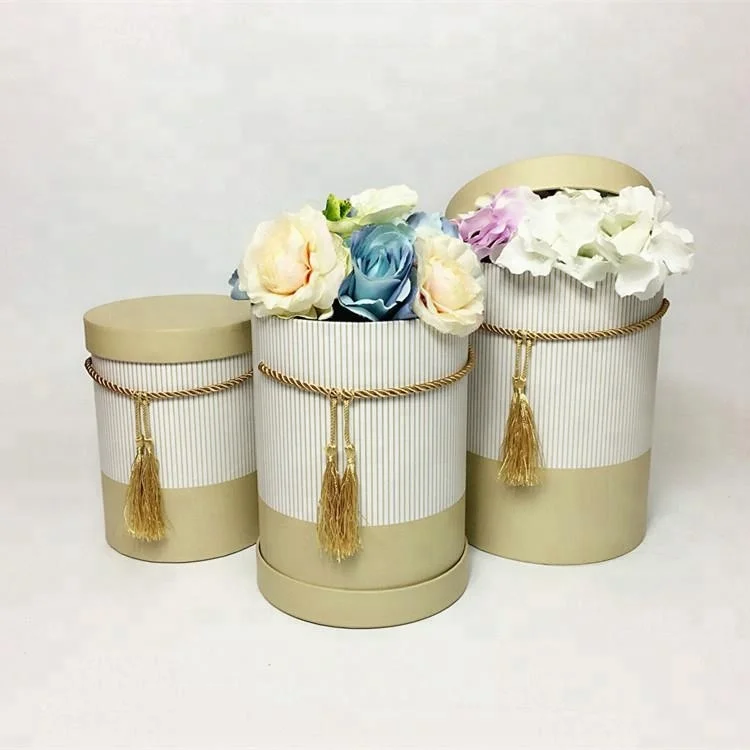 Luxury custom printing colorful cardboard round box flower boxes